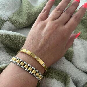 Love Quote Name ID Engraved Link Bracelet Adjustable Watch Band Chain Wristband